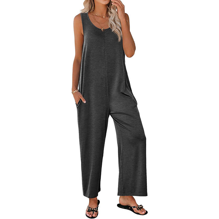 Dame Casual Jumpsuit med vide ben og praktiske lommer Stilla