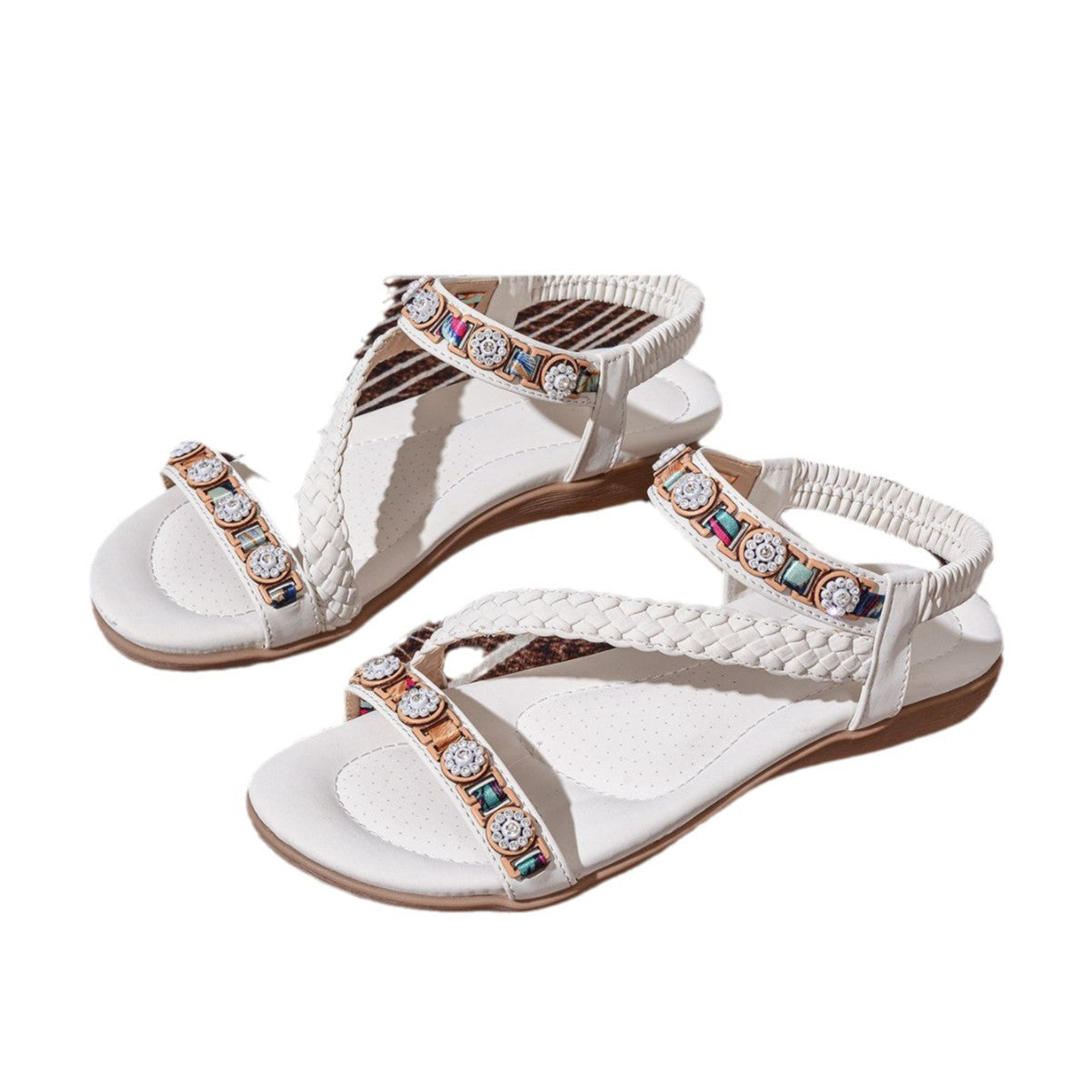 Dame dekorative remsandaler med justerbare remme og behageligt fodseng Stilla