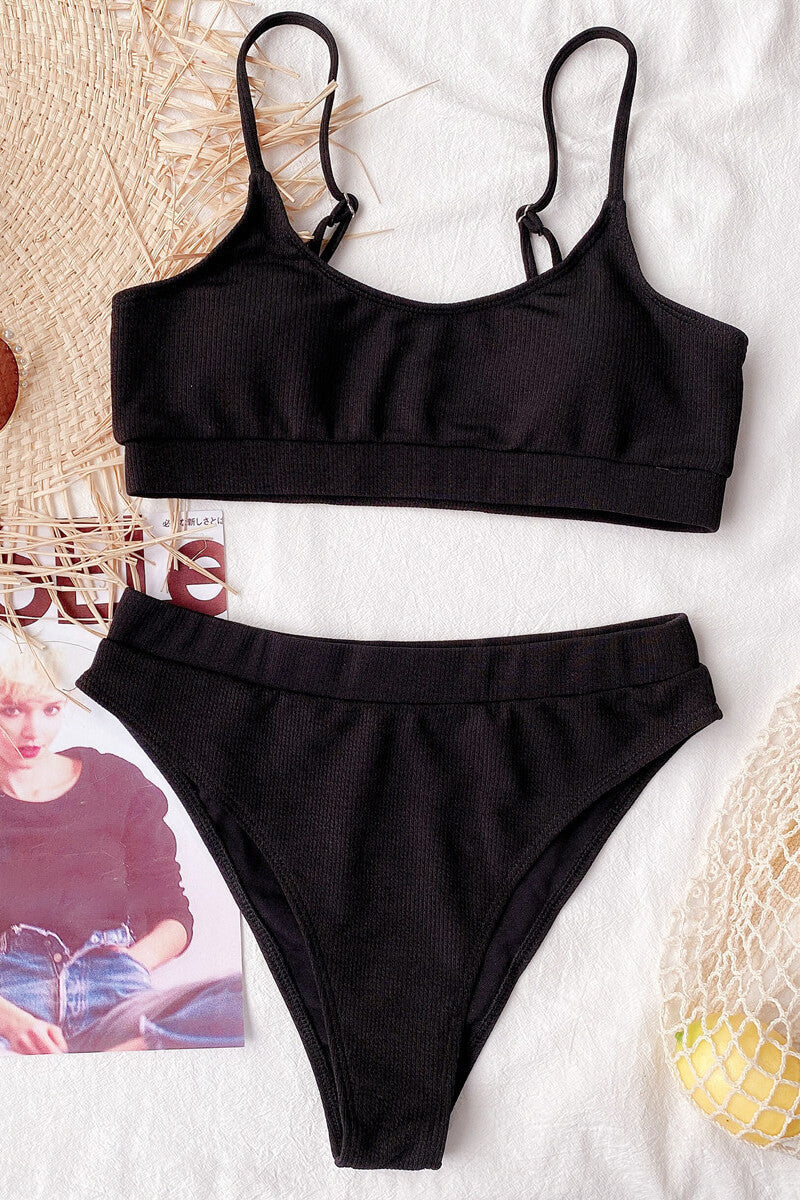 Stilla | Stribet Bikini Top Og Bikini Bund Med Struktureret Bund