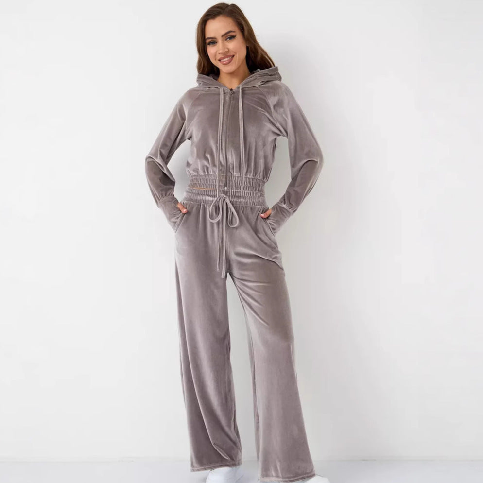 Stilla | Cozy Silver Fox Velvet Hoodie Snor Bukser Sæt