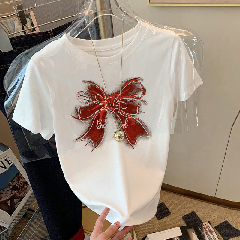 Dame T-shirt med legende sløjfemotiv Stilla