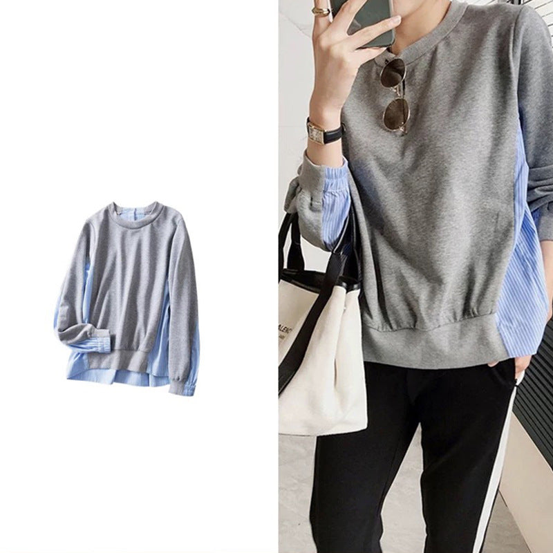 Dame Sweatshirt med elegant kontrastærme og mode snit Stilla