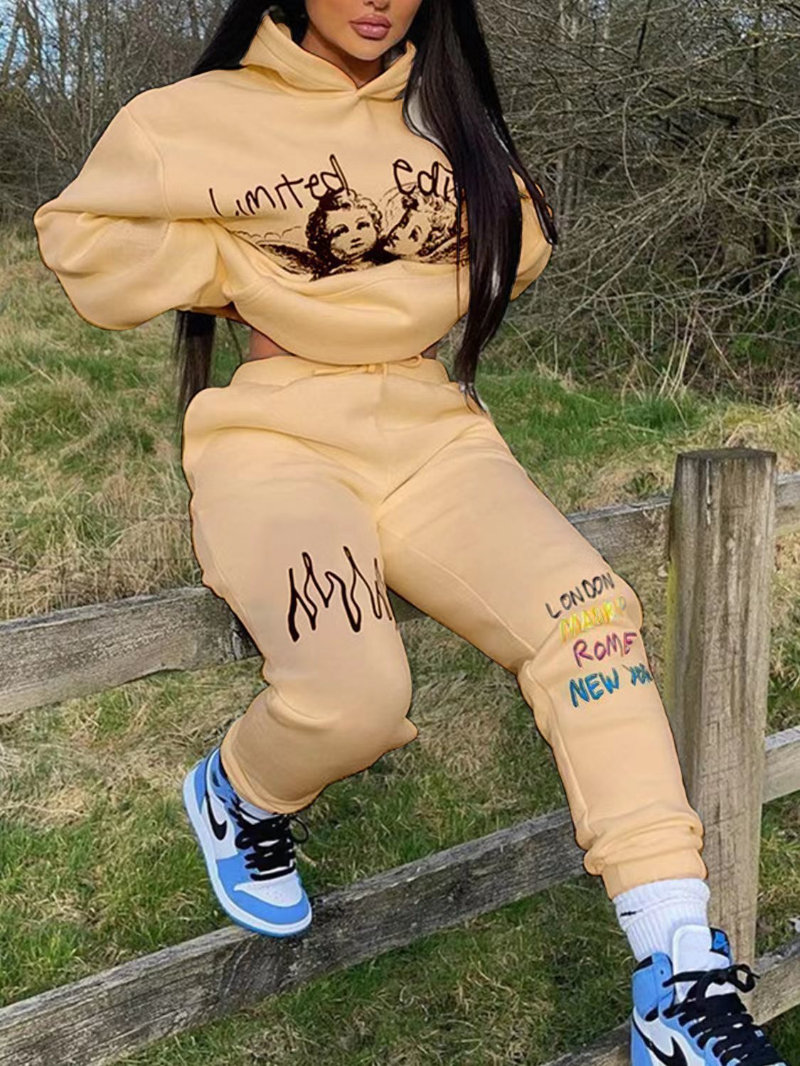 Dame Cooler Hættepullover og Joggingbuks Set Stilla