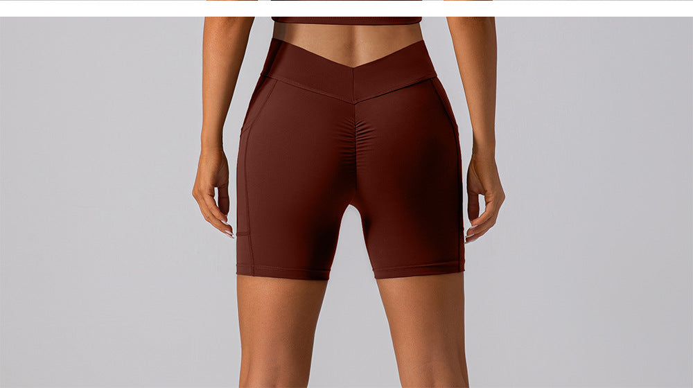 Stilla | Waist Hip Lift Fitness Shorts Dobbelt Sidet Børstet Yoga Bukser Til Kvinder, Slim Fit Sports Bukser