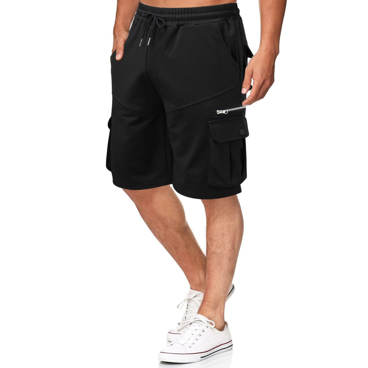 Herrer multifunktionelle Cargo-shorts med lynlås og praktiske lommer Stilla
