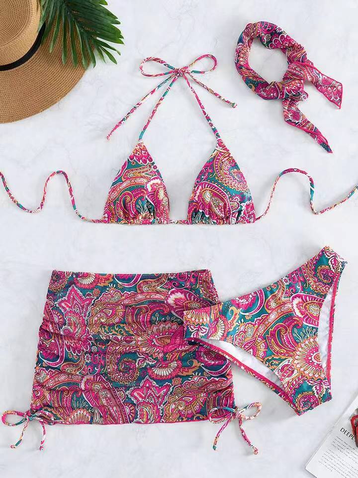 Dame bikini sæt med trendy trend- og omslagsskrift Stilla