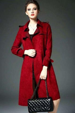 Stilla | Elegant Mellemlang Slim Fit Suede Vindjakke