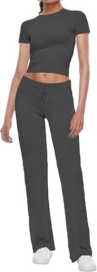 Dame afslappet crop-top og sportshose sæt Stilla