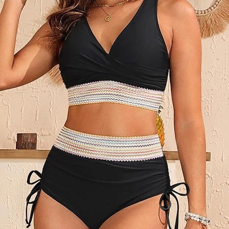 Dame Bikini-sæt med spændende indpakningsdesign og taljerende høj talje Stilla