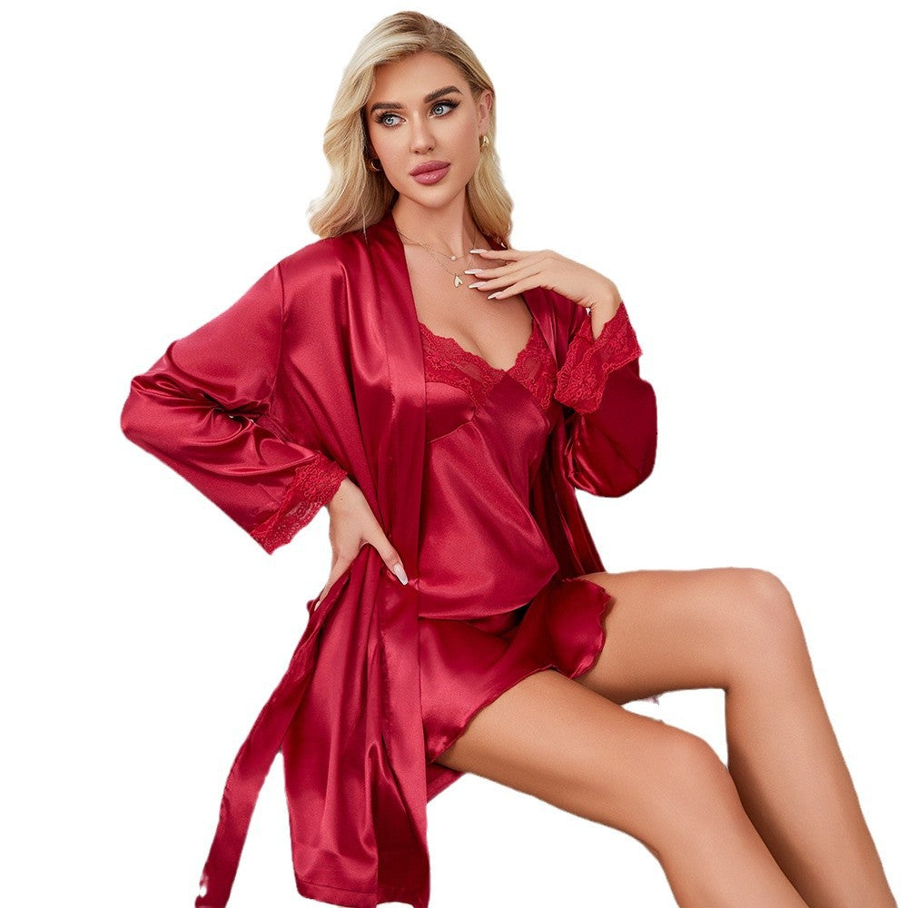 Dame luksuriøse satin-kjoler med elegante spidsdetaljer Stilla