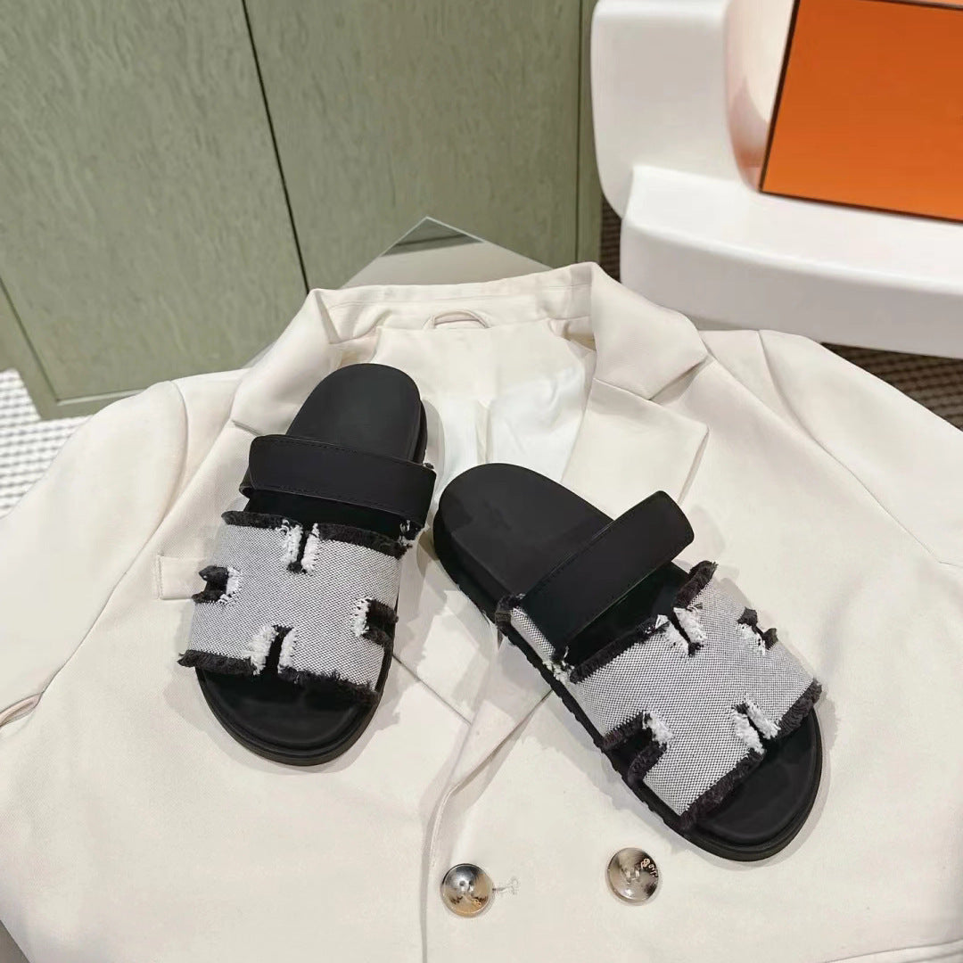 Dame Designer Pantoletter med moderne kryds-design Stilla