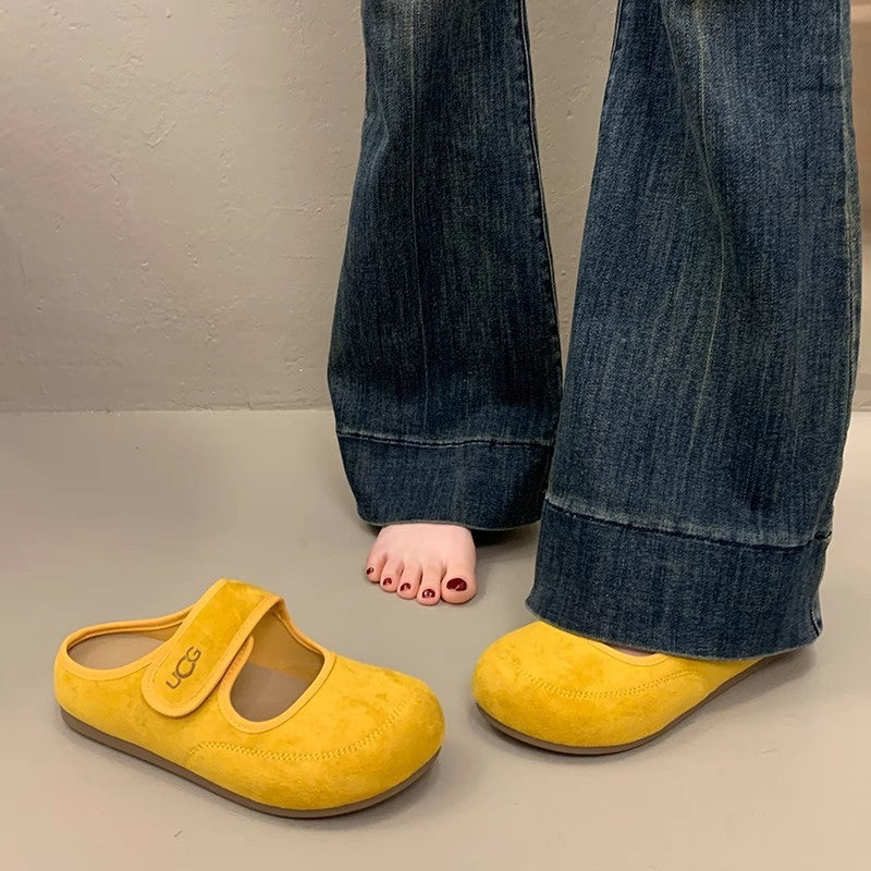 Dame hjemmesko med justerbar velcro og blødt overmateriale Stilla