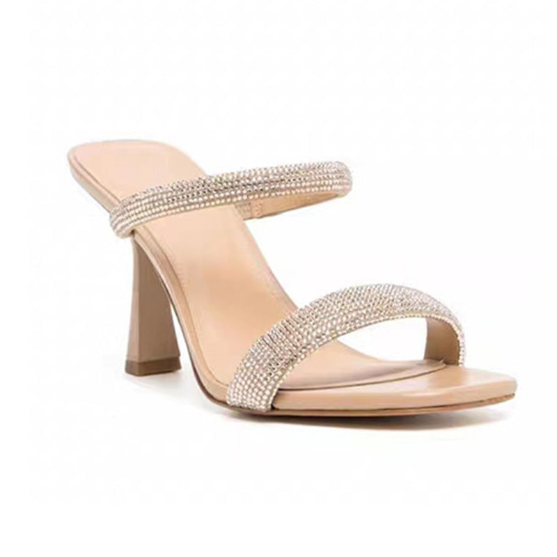 Femme med strass dekorerede slide-hæle Stilla