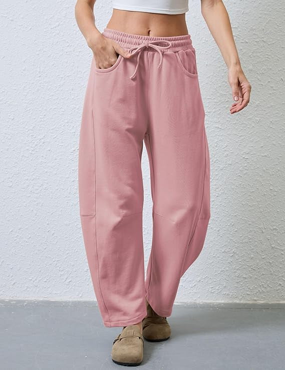 Dame afslappet fritidshose med elastisk talje og sidelommer Stilla