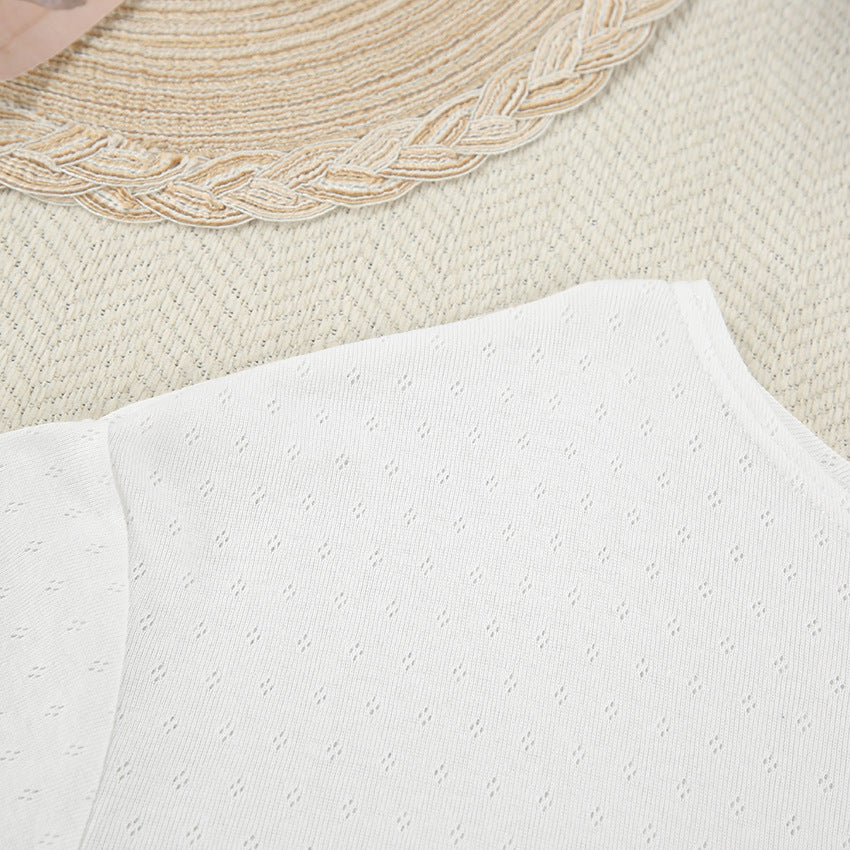 Dame afslappet kortærmet og shorts sæt lavet af åndbart materiale med elastisk linning Stilla