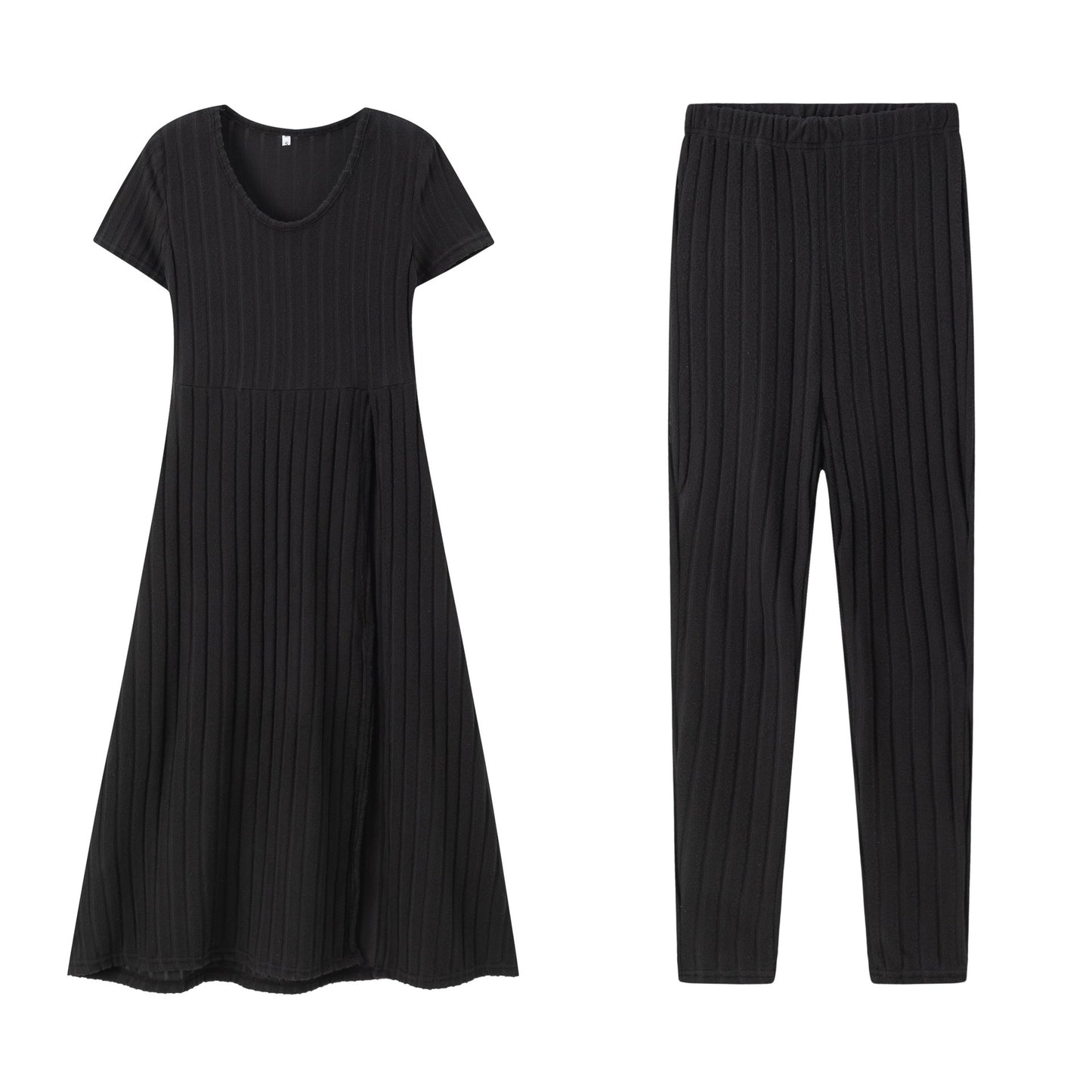 Dame Rib Maxi Kjole og Leggings Sæt Stilla