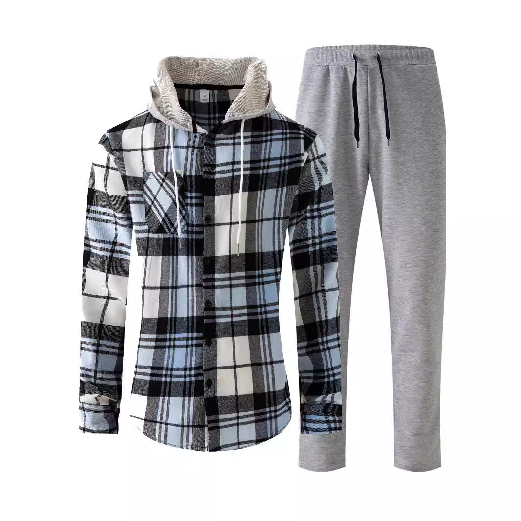 Herrer Jumpsuit med stilfuldt ternet mønster og hyggelig krave Stilla