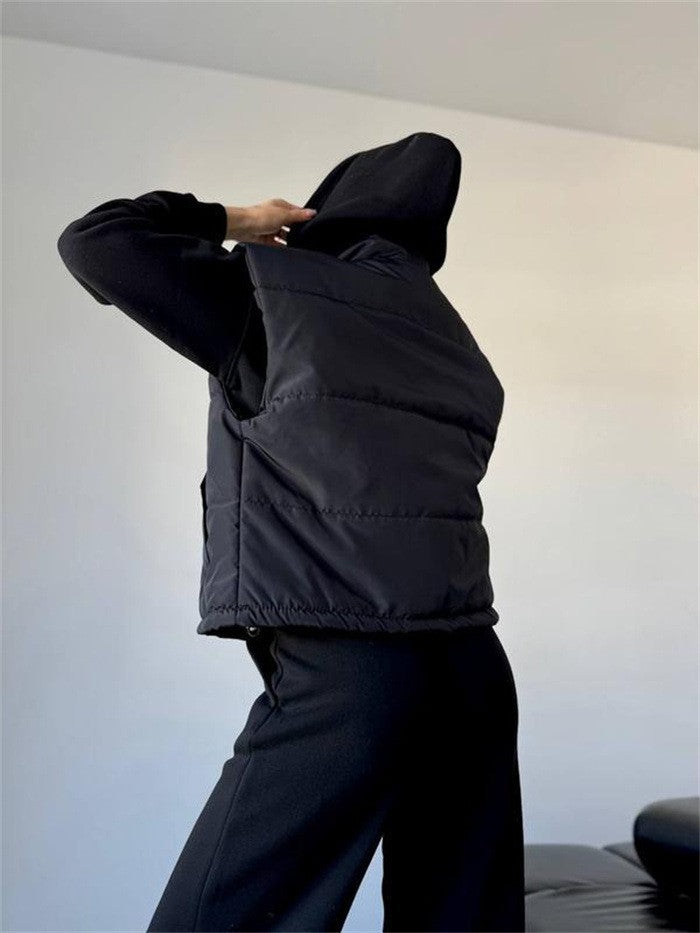 Dame quiltet vest med hætte Stilla