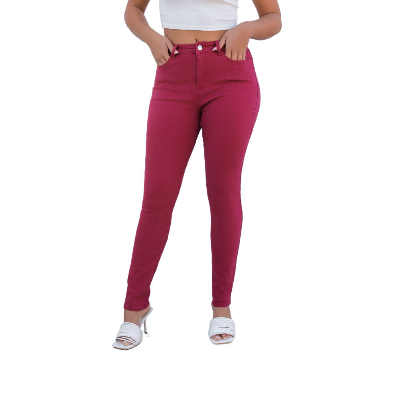 Dame Højskårne Skinny Jeans med tætsiddende snit og komfort-stretch Stilla