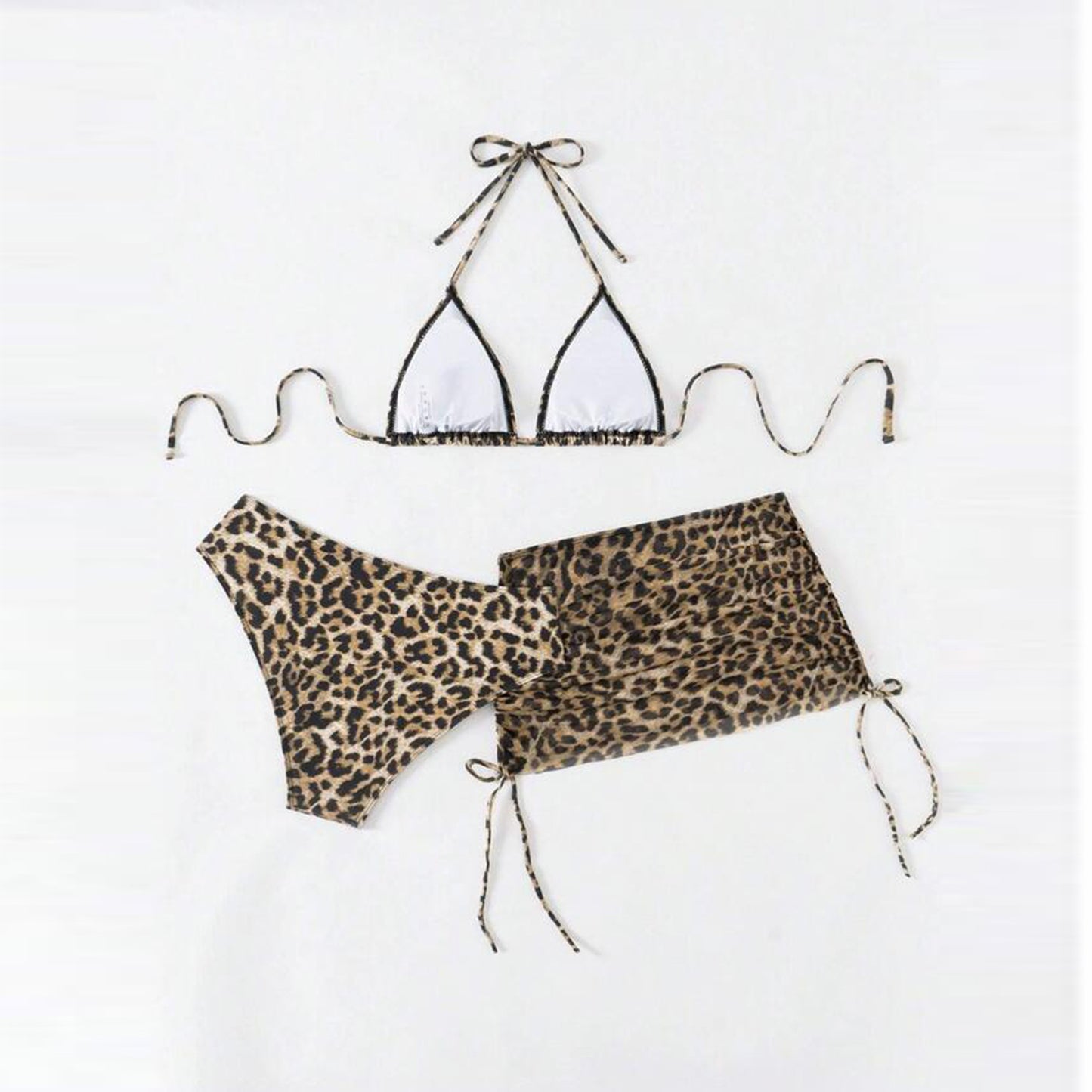 Dame bikini-sæt med justerbare stropper og elegant leopardmønster Stilla