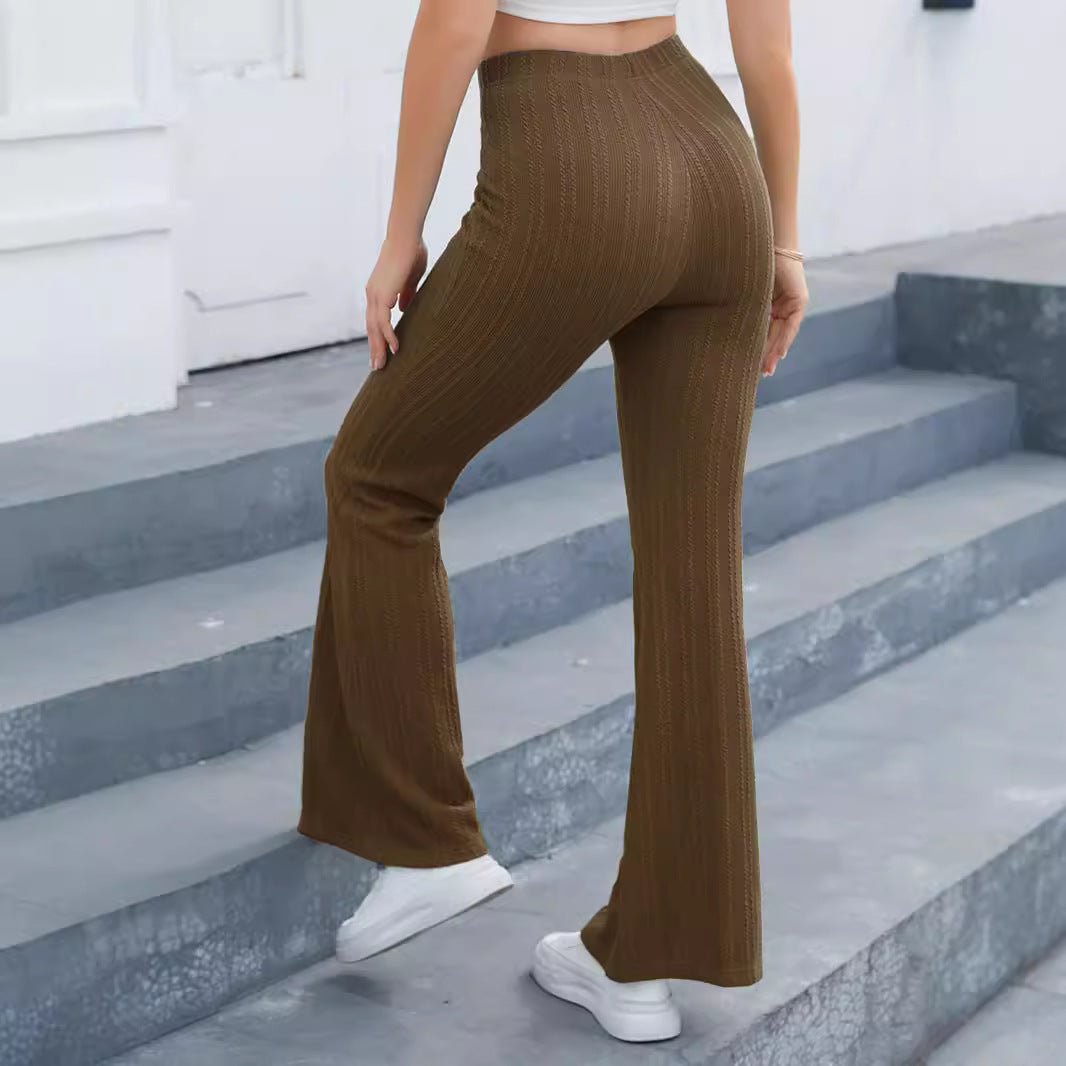 Dame Bootcut Leggings med høj talje og ribstruktur Stilla