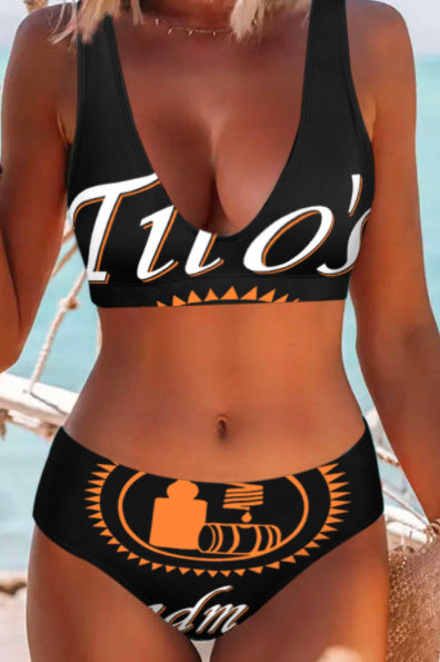 Dame Bikini-sæt med moderne logo-design og tætsiddende snit Stilla