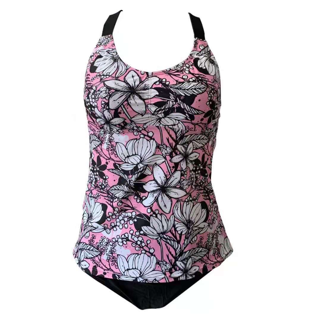 Dame Tankini med blomsterprint og komfortabel pasform Stilla