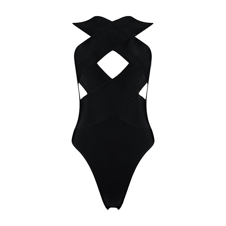 Dame Designer Badedragt med smart krydsbånd-design Stilla