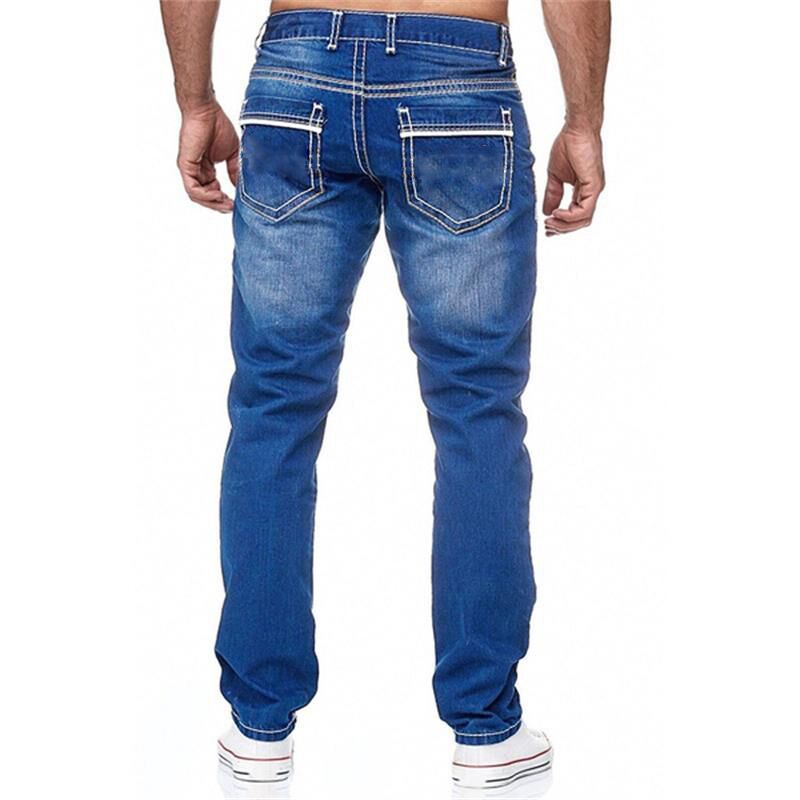 Herre klassiske jeans med kontrasterende syninger Stilla