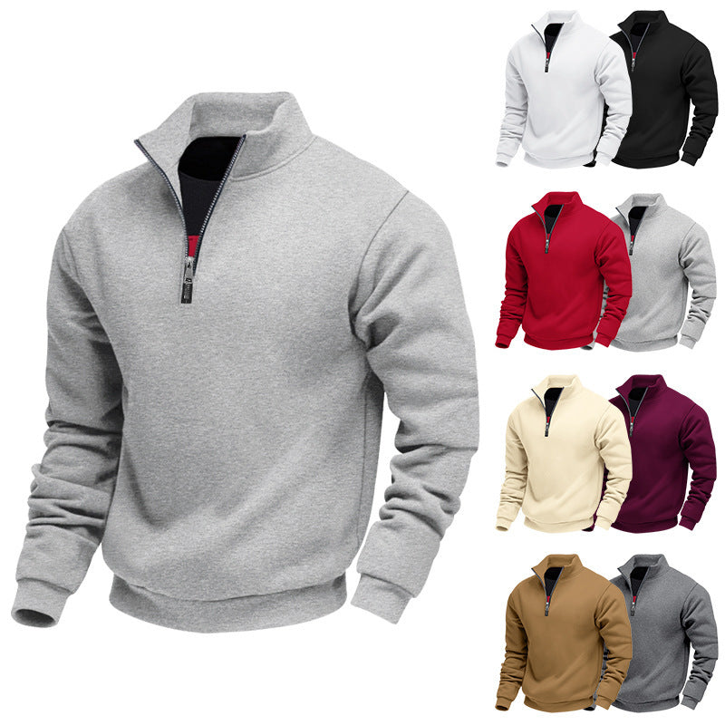 Herrer pullover med lynlås og høj hals Stilla