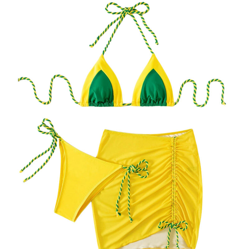 Dame bikini-sæt med justerbar triangel-top og raffineret nederdel Stilla