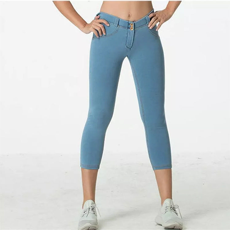 Dame Skinny Jeans med høj talje og stilfulde knapdetaljer Stilla
