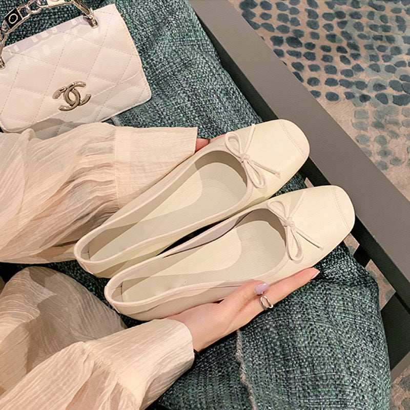 Dame klassisk Ballerina Flats med bånddetalje Stilla