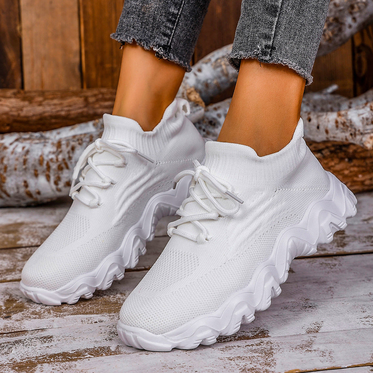 Dame Sporty Sneakers med åndbart overdel og skridsikker sål Stilla