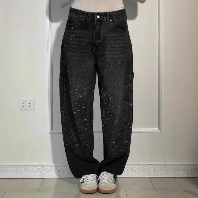 Femme Designer Højlivs-Jeans med himmelske udsmykninger Stilla