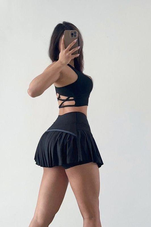 Stilla | A-linje V Talje Foret Tennis Miniskirt Dragt