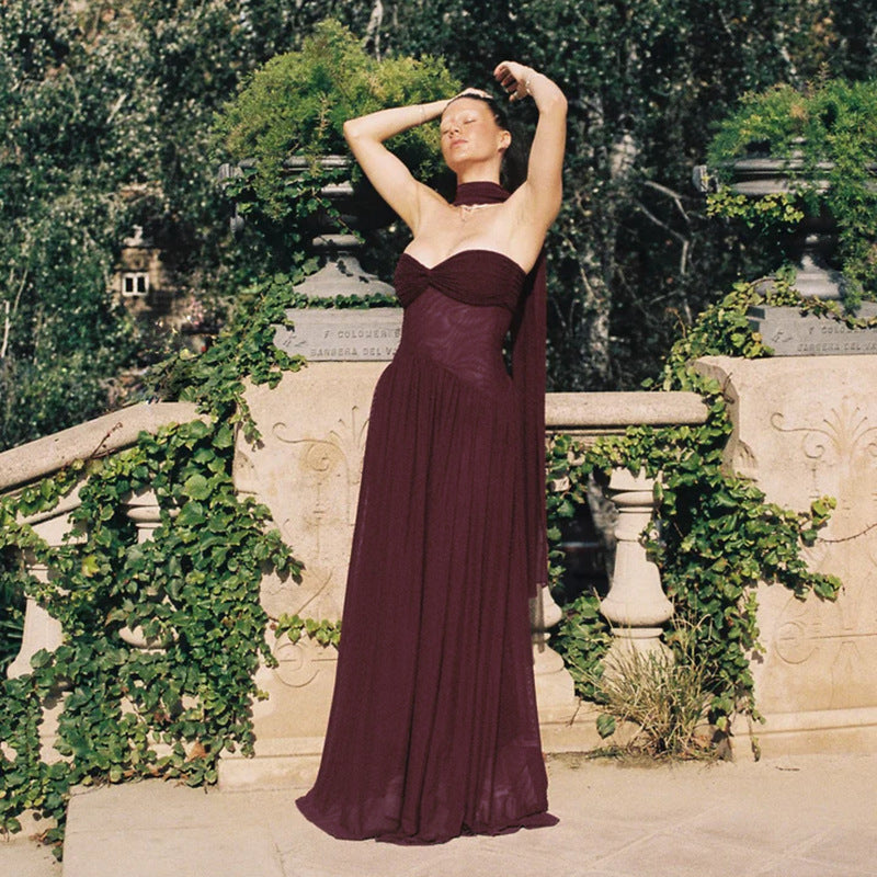 Dame Elegant Chiffon Maxikjole Stilla