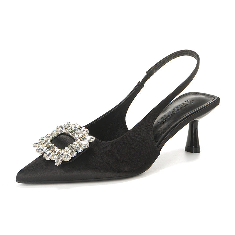 Dame Sling-Pumps med dekorativ strass-ving og elegant design Stilla