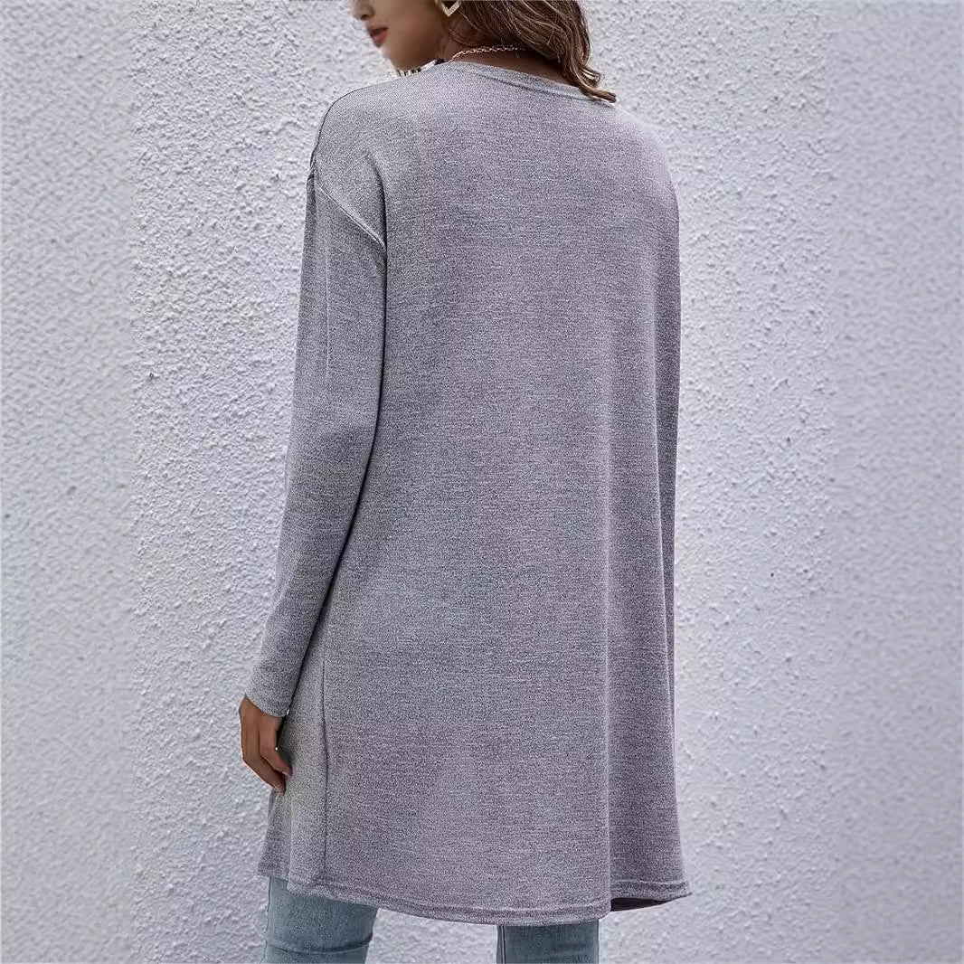 Dame Åben Cardigan med lang snit Stilla