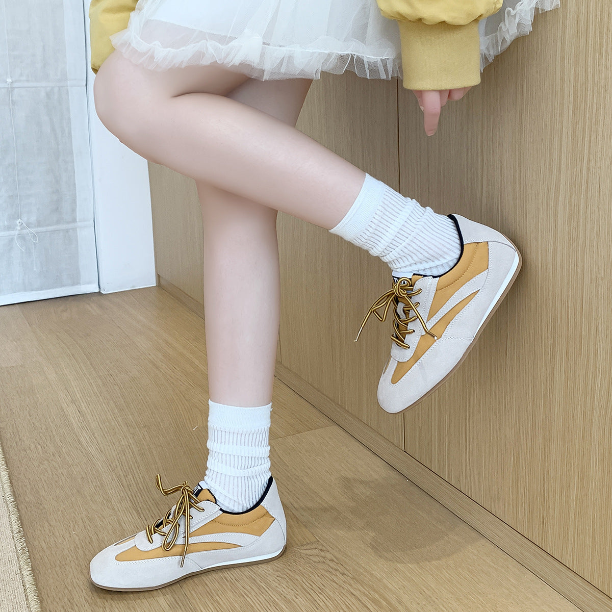 Femme SUEDE Snøre Retro Sneakers Stilla