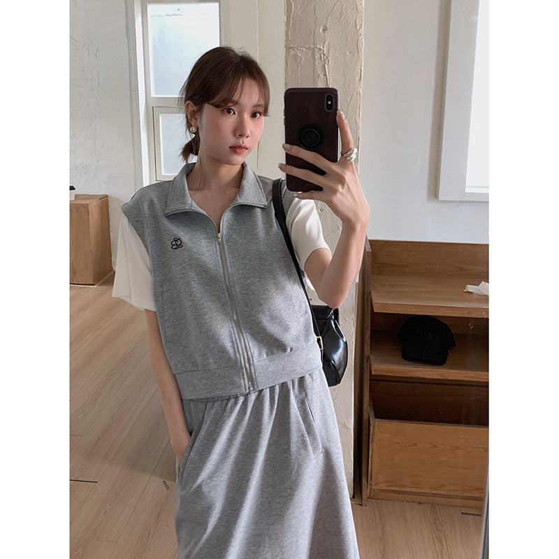 Dame sporty jumpsuit-sæt med stilfuld krave og åndbart materiale Stilla