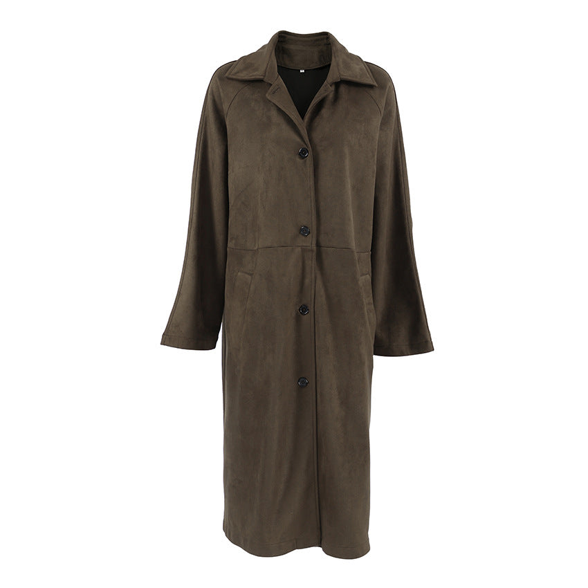 Dame længere trenchcoat med struktureret satin-følelse og elegant snit Stilla