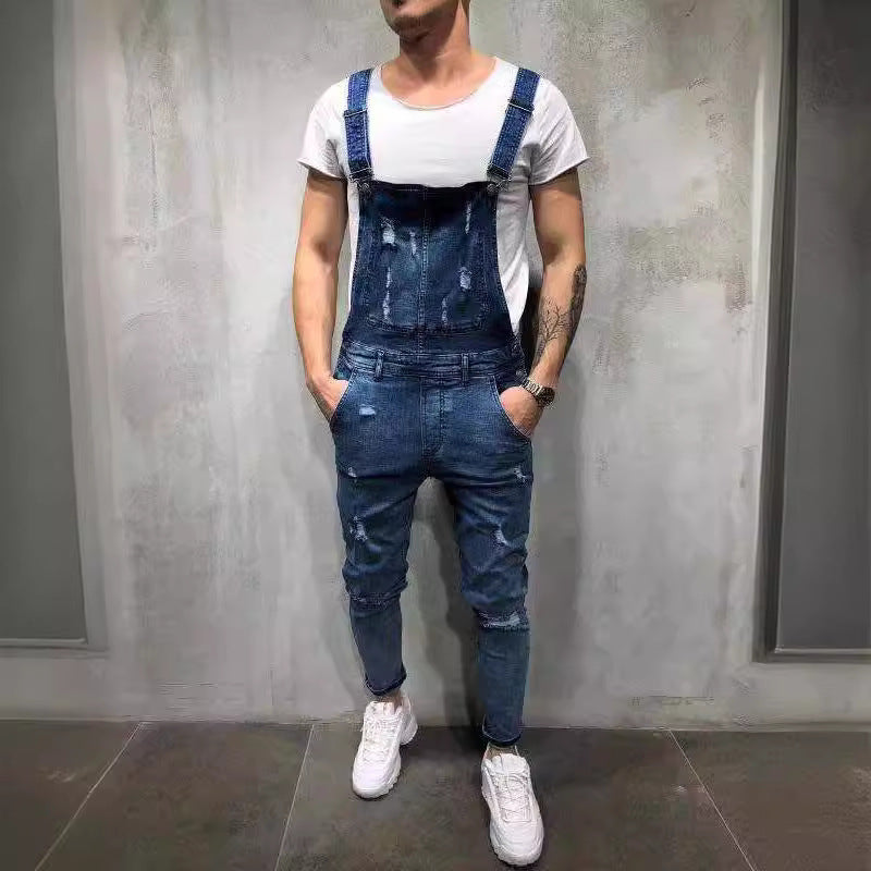 Herre overall i moderne urban stil med stilfulde ødelæggelser Stilla