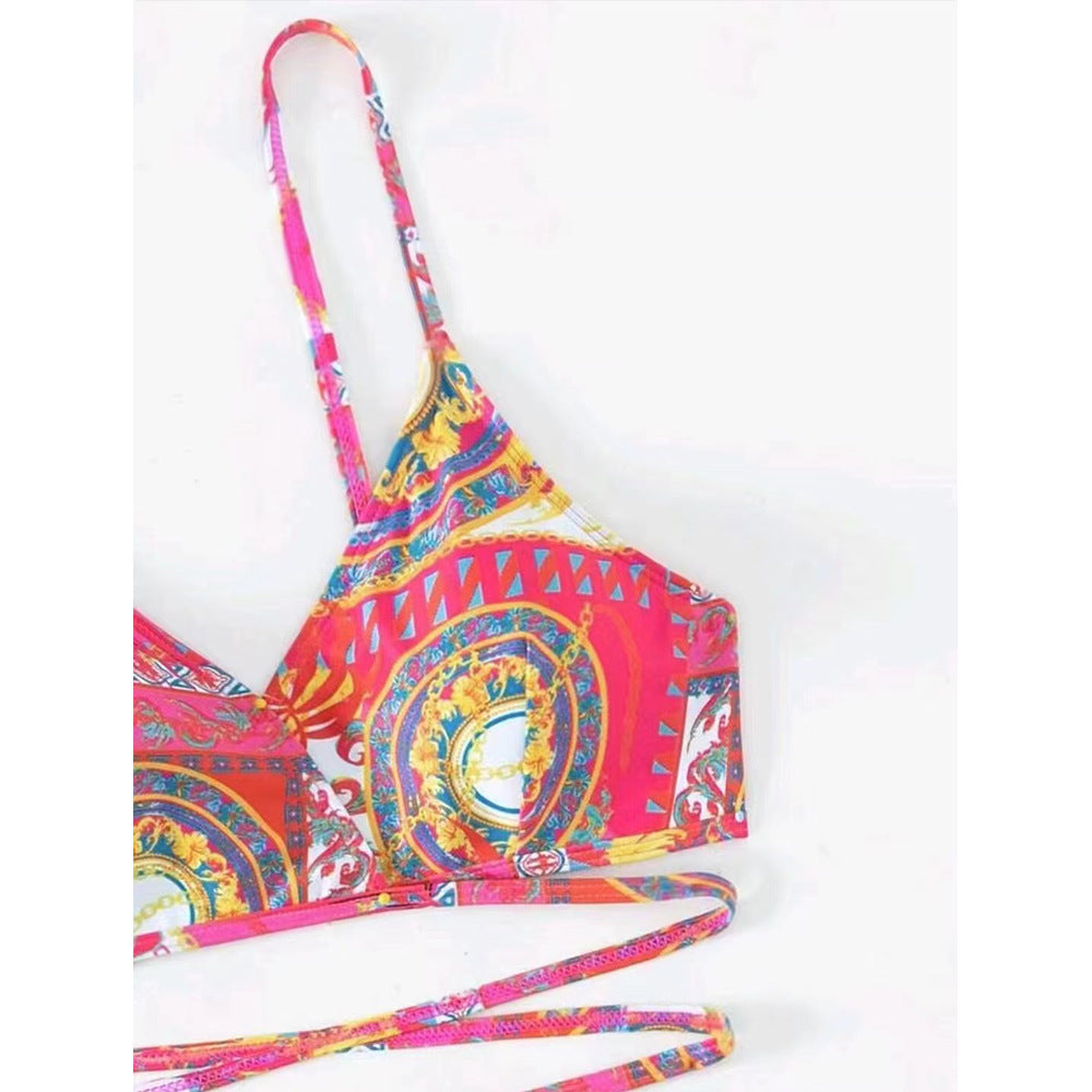 Dame Bikini-sæt med elegant indpakningsdesign og moderne sløjfer Stilla