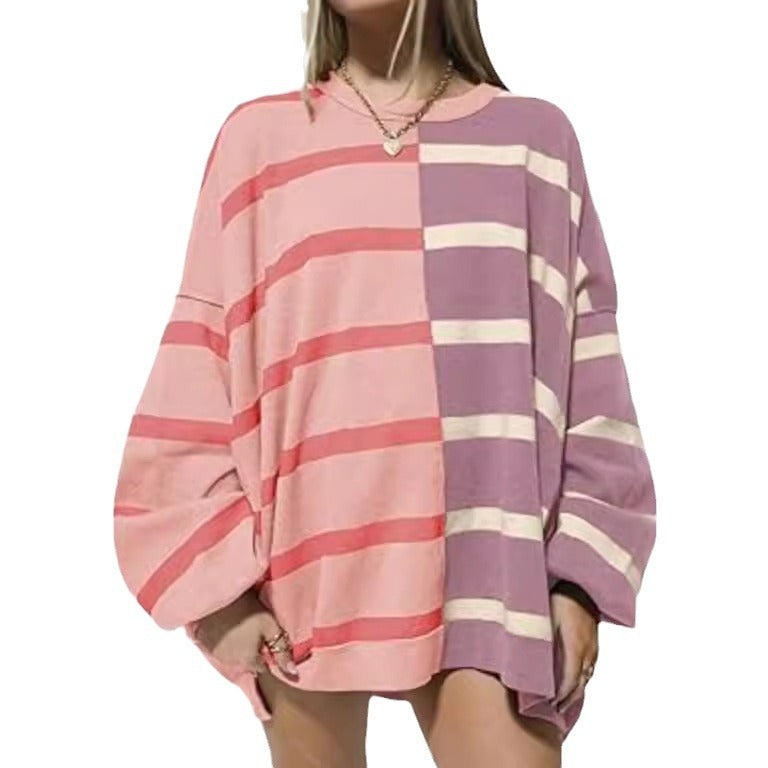 Dame Oversized Pullover med stribemønster Stilla