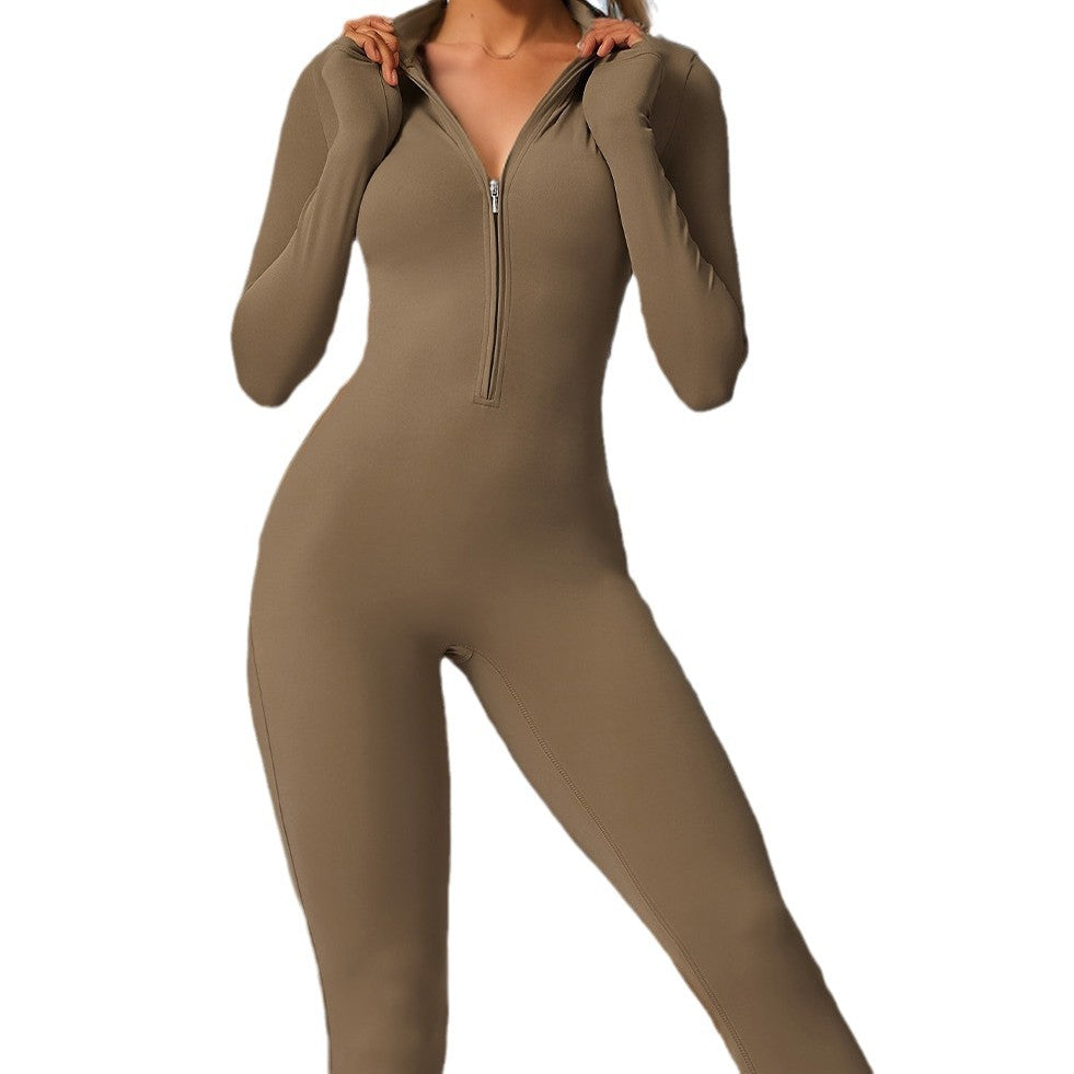 Dame Sporty Jumpsuit med høj krave og fuld lynlås Stilla