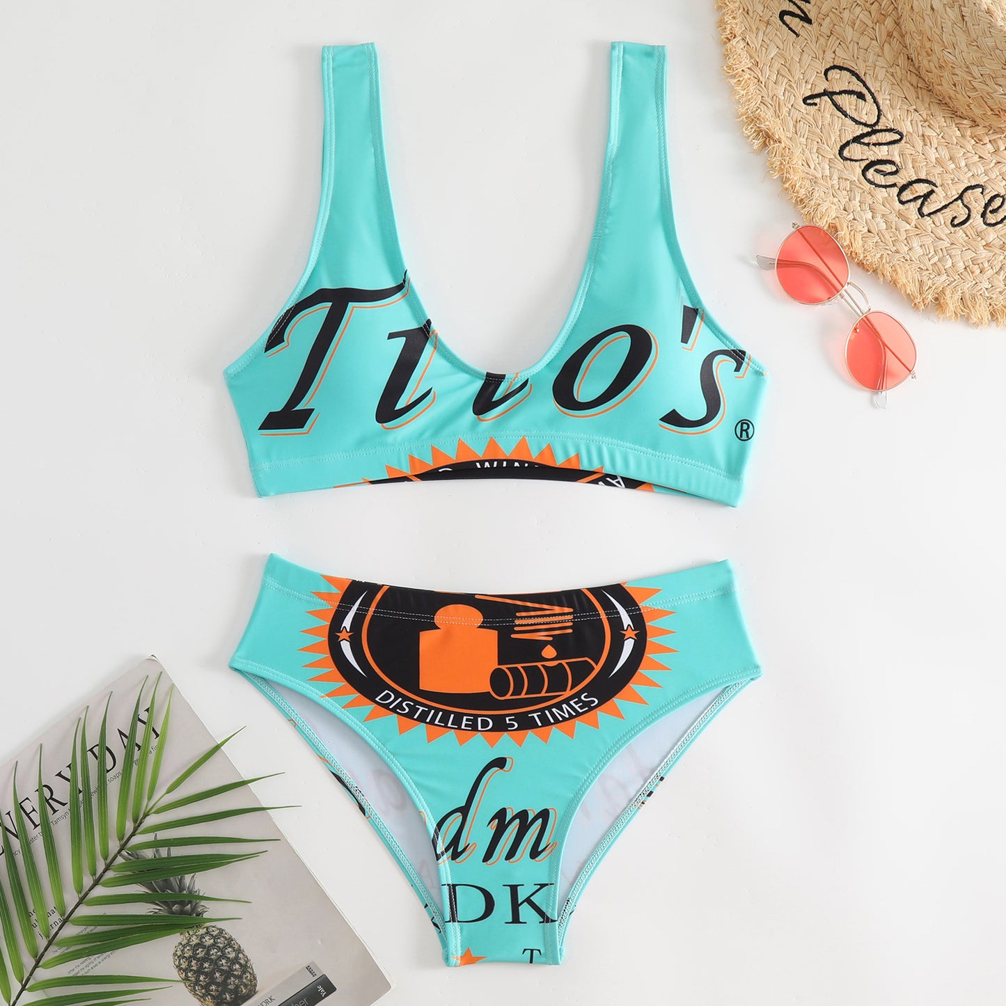 Dame Bikini-sæt med moderne logo-design og tætsiddende snit Stilla