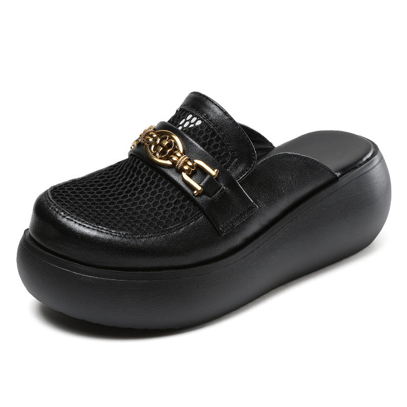 Dame Designer Slip-On Mules med åndbart mesh-overmateriale og stilfuld spændeaccent Stilla