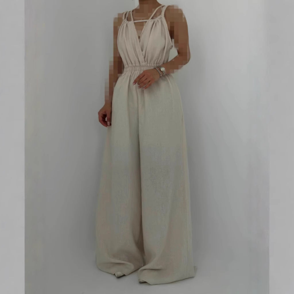 Dame afslappet jumpsuit med justerbare stropper og elastisk talje Stiila