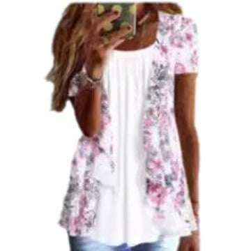 Dame bluser med blomsterdesign og let, flydende stof Stilla